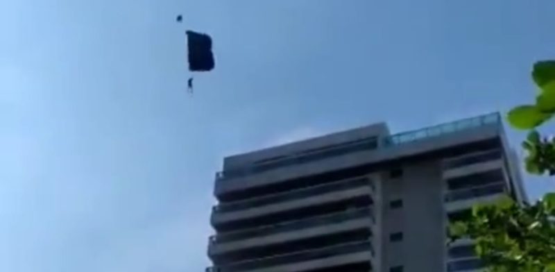 V&iacute;deo flagra queda de catarinense em base jump, no Rio de Janeiro – Foto: Reprodu&ccedil;&atilde;o redes sociais/ND