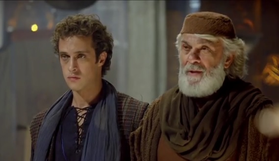 Abra&atilde;o e Sara s&atilde;o surpreendidos com a proposta feita pelo rei Abimeleque – Foto: Reprodu&ccedil;&atilde;o/ R7