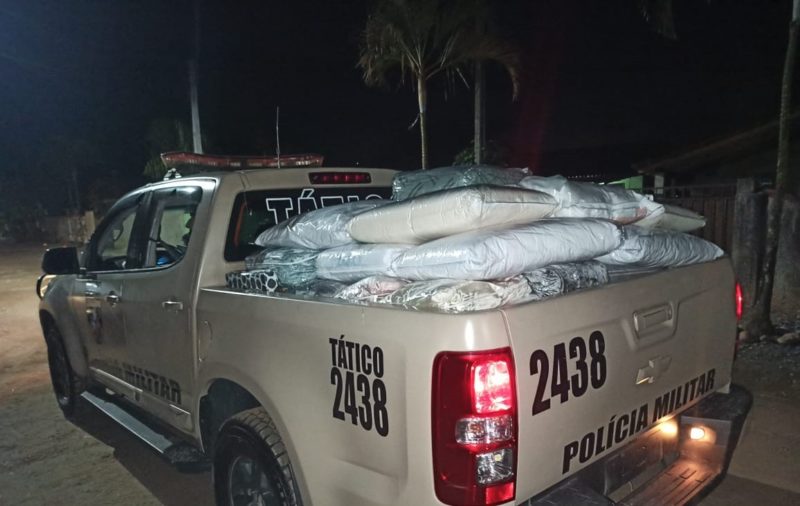 Polícia ainda encontrou produtos em outras três residências – Foto: Polícia Militar/Divulgação
