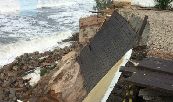 Situa&ccedil;&atilde;o &eacute; de risco para 12 propriedades no Morro das Pedras – Foto: Defesa Civil/Divulga&ccedil;&atilde;o/ND