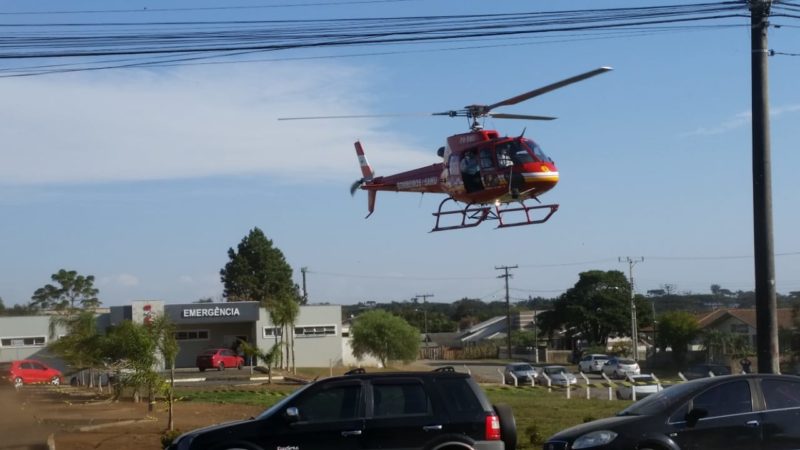 Paciente foi transferido pela aeronave Arcanjo dos bombeiros militares – Foto: Bombeiros Militares/Divulgação