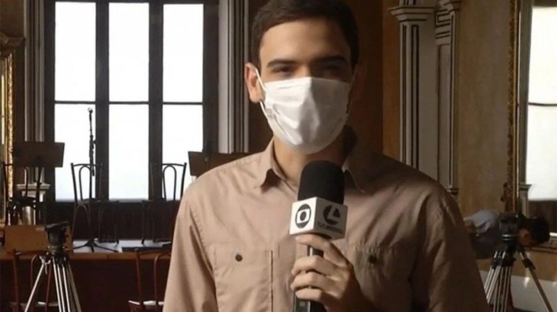 A emissora editou a reportagem e colocou na plataforma de streaming já com o nome corrego do repórter – Foto: Twitter/Reprodução/ND