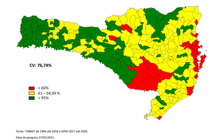 Vacina&ccedil;&atilde;o da febre amarela em Santa Catarina – Foto: Dive/Reprodu&ccedil;&atilde;o