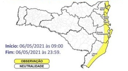 Defesa Civil alerta para rajadas de vento – Foto: Defesa Civil/Divulgação/ND
