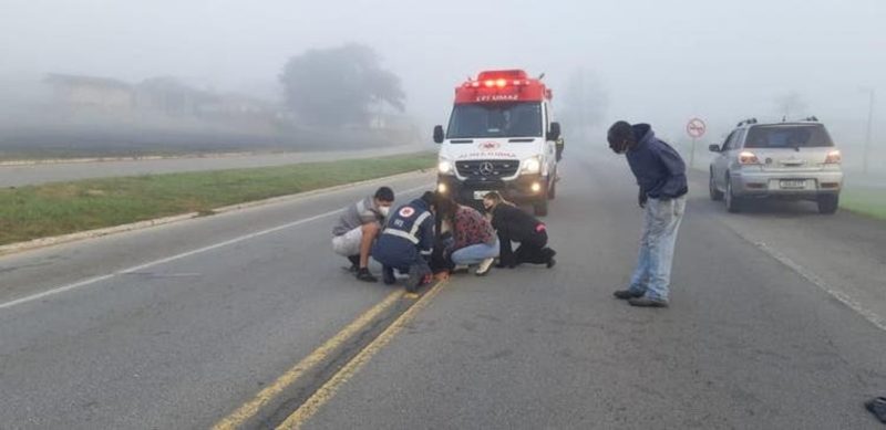 Homem foi atropelado na BR-282 – Foto: PRF/Divulgação