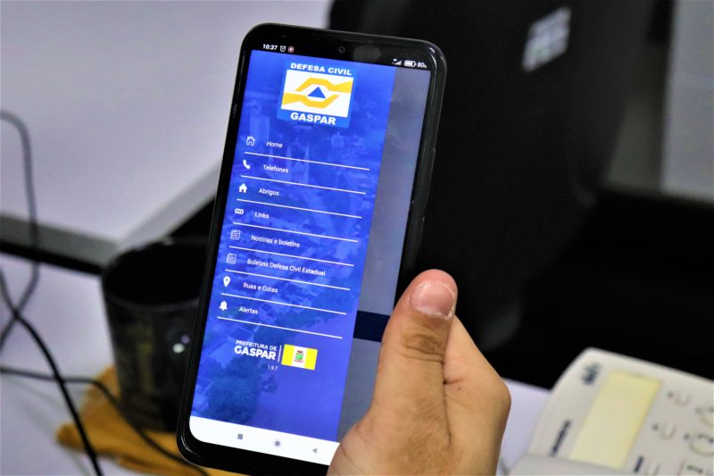 Aplicativo Alerta Gaspar funciona de forma similar ao site com alertas em tempo real e consulta de cotas – Foto: Elisiane Roden/PMG/Divulgação/ND