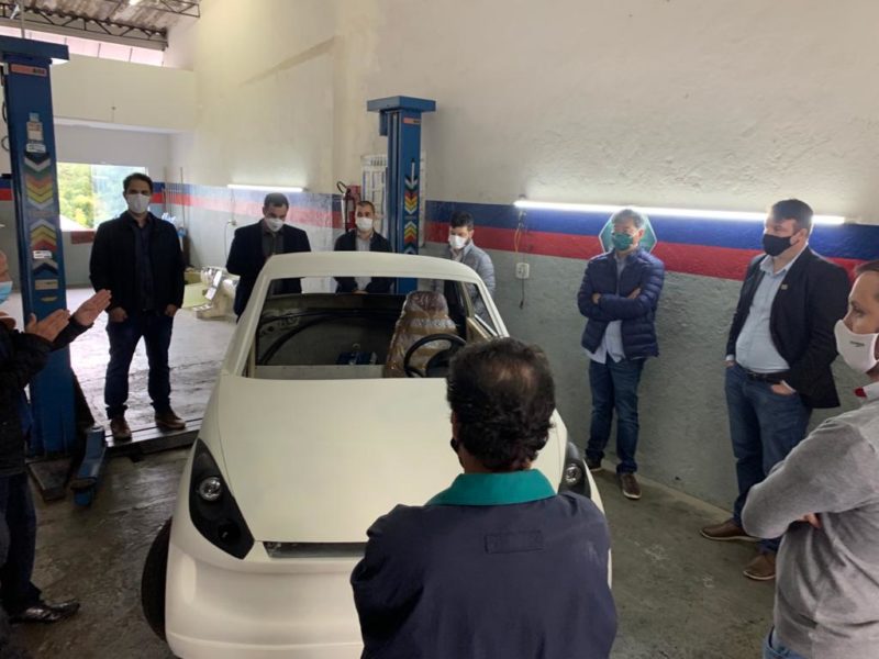 Comitiva da cidade conheceu unidade da startup M3E3 em São Paulo – Foto: Divulgação/SATC/ND