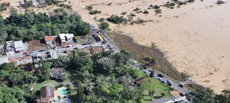 Canelinha foi a cidade de SC mais afetada pela chuva – Foto: CBMSC/Divulgação