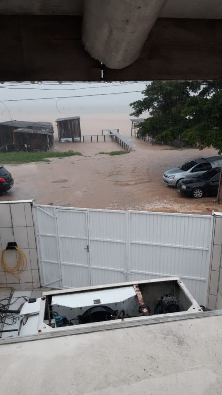 Imaruí, no Sul de Santa Catarina, amanheceu tomada pelas chuvas – Foto: Divulgação/ND