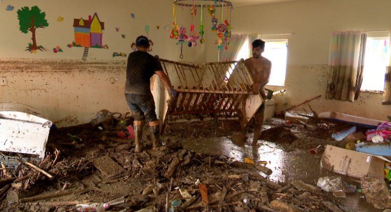 Enxurrada destruiu creche em Presidente Getúlio – Foto: Arquivo/NDTV Blumenau