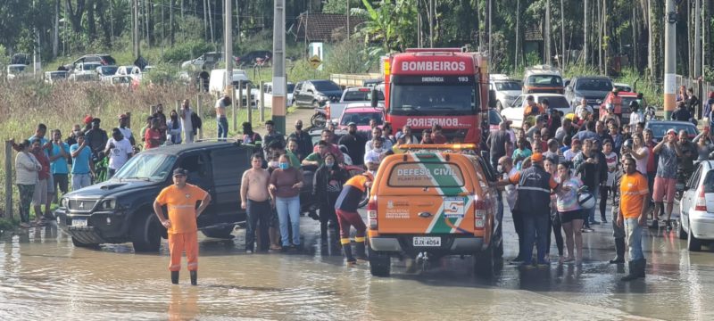 Camboriú foi uma das cidades mais afetadas pelas chuvas no Litoral Norte de SC – Foto: Defesa Civil/Divulgação