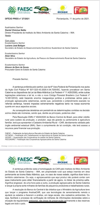 Documento alerta sobre ameaças à produção agrícola – Foto: Divulgação