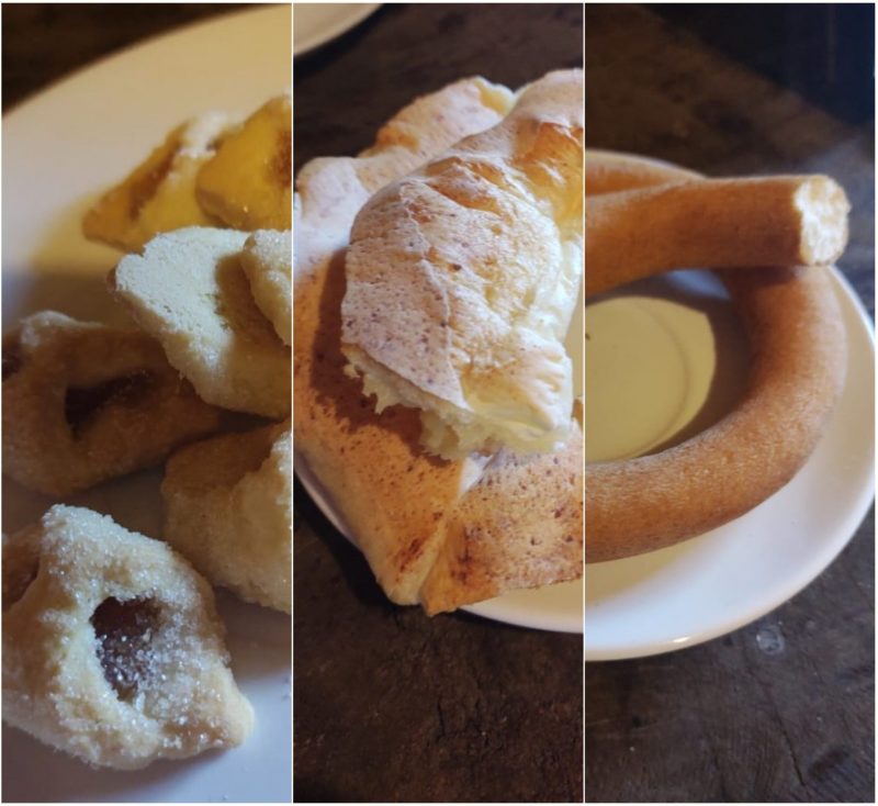 Famosos doces da padaria serrana: (1) Bolacha de nata com recheio de ma&ccedil;a (2) Rosca de Coalhada (3) Bijajica – Foto: Felipe Bottamedi/ND