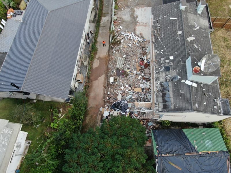 Imagem aérea da explosão em Jurerê