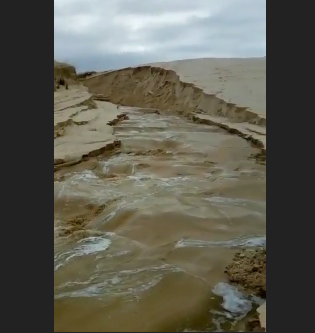 Drenagem de lagoa artificial na Lagoa da Conceição – Foto: Reprodução vídeo