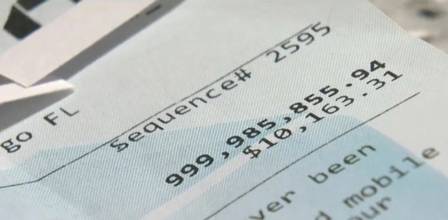 O comprovante do dep&oacute;sito generoso – Foto: Reprodu&ccedil;&atilde;o WFLA