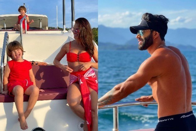 Gusttavo Lima e Andressa Suita em iate de luxo, com os filhos – Foto: Reprodu&ccedil;&atilde;o/Instagram
