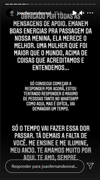 João Fernandes falou sobre morte de Mabel Calzolari – Foto: Instagram/Divulgação/N