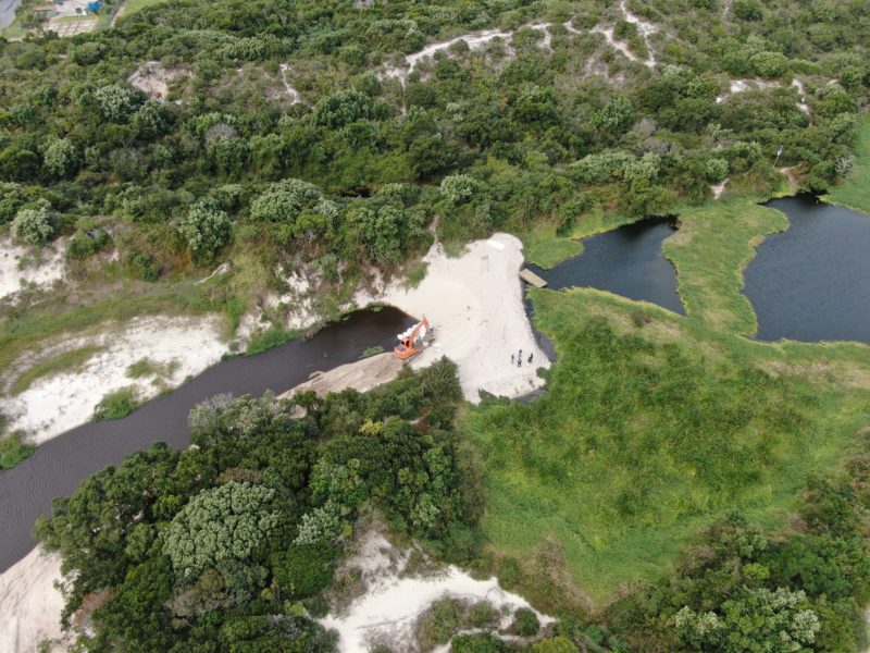 Lagoa artificial da Casan está a meio metro do limite total – Foto: Divulgação/ Alexandre Vieira/Defesa Civil