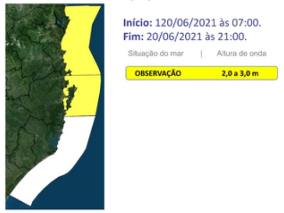 Alerta para mar agitado – Foto: Defesa Civil de SC/Divulga&ccedil;&atilde;o/ND