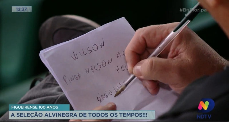 Anotando a Sele&ccedil;&atilde;o de todos os tempos do Figueirense – Foto: ndtv/imagem