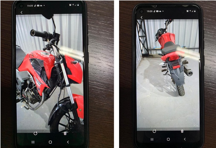 Imagens da moto que teria sido usada no assassinato de Ana Paula Campestrini – Foto: Divulga&ccedil;&atilde;o/Pol&iacute;cia Civil do Paran&aacute;