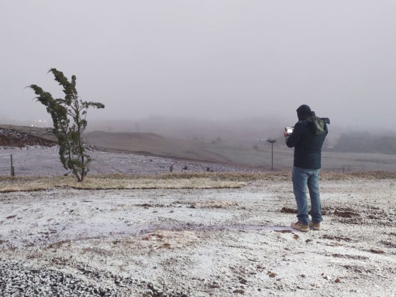 Serra catarinense amanheceu branquinha nesta quarta – Foto: Felipe Bottamedi/ND