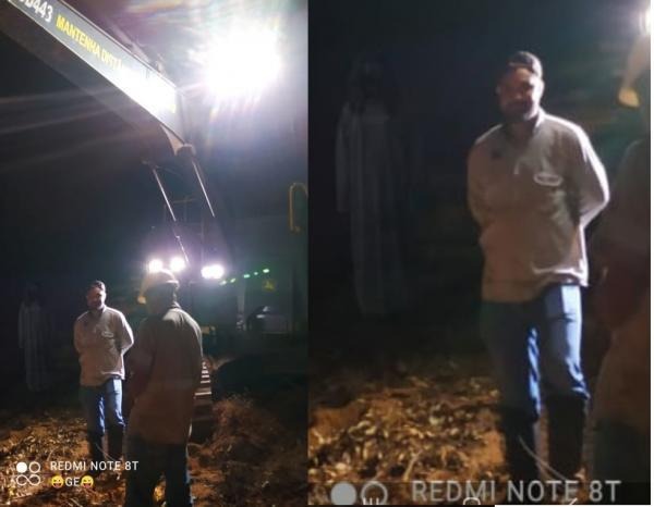 Noiva fantasma aparece ao fundo de foto tirada por trabalhadores – Foto: Divulgação/ND