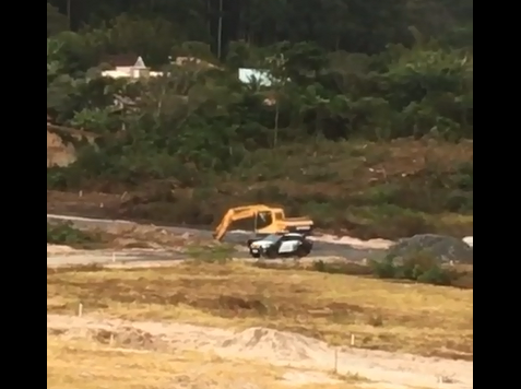Maquinário chamou atenção de moradores no Sul da Ilha &#8211; Foto: Divulgação/ND
