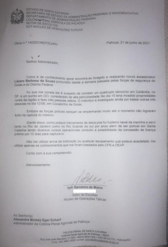 Policial penal teria pedido licen&ccedil;a do trabalho para capturar o fugitivo L&aacute;zaro Barbosa – Foto: Reprodu&ccedil;&atilde;o