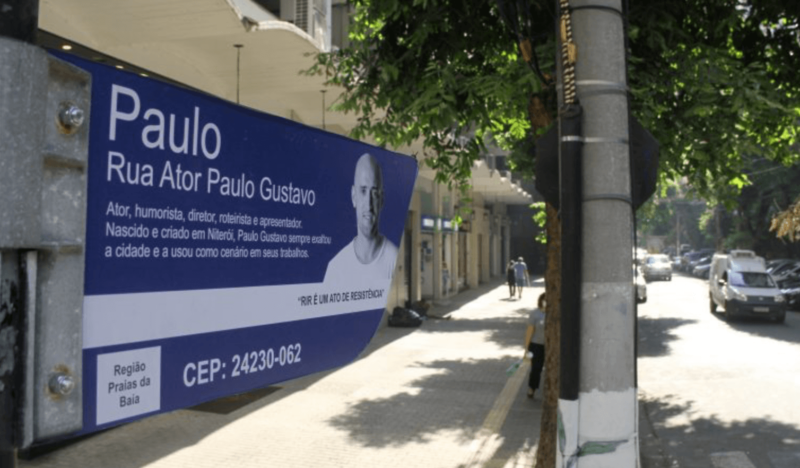 Nome da rua Ator Paulo Gustavo virou campo de batalha entre niteroienses e comerciantes da rua – Foto: Reprodução