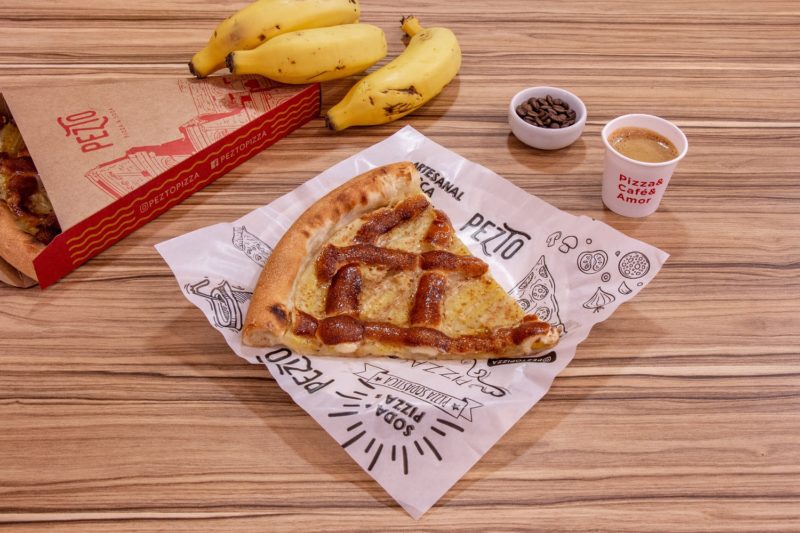 Pizza de Banana Nevada – Foto: Pezto Pizza & Soda (Florianópolis)