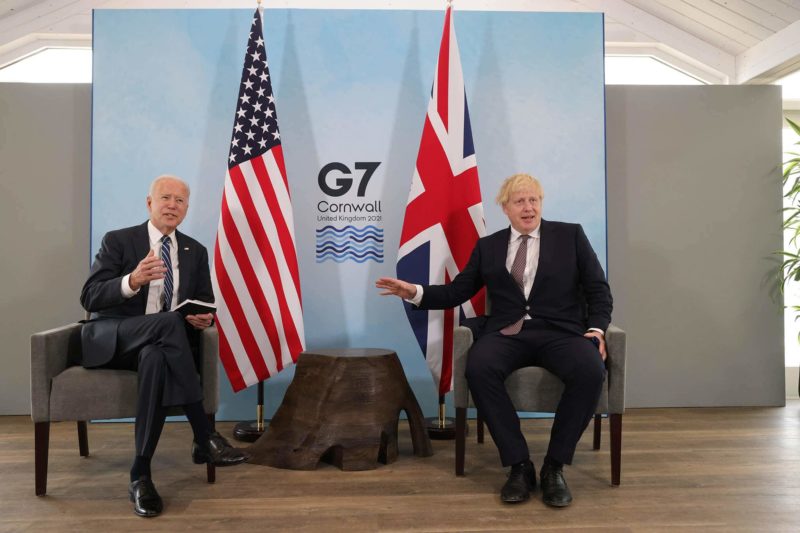 Joe Biden e Boris Johnson em reunião do G7 – Foto: Andrew Parsons/Nº 10 Downing St/Divulgação/ND