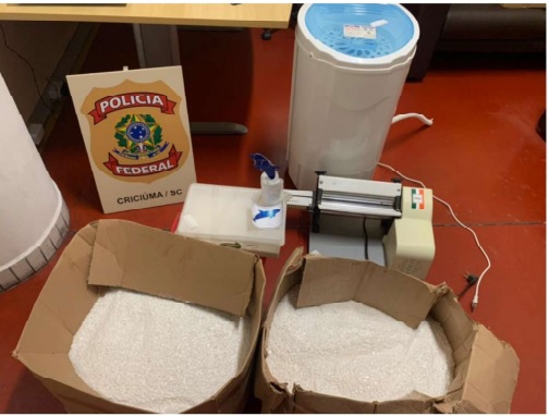 PF encontrou um laboratório de produção de cocaína em Treze de Maio, no Sul de SC – Foto: Divulgação/PF/ND