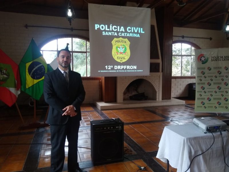 Delegado regional, Ricardo Casagrande, explanou as a&ccedil;&otilde;es desenvolvidas pela Pol&iacute;cia Civil – Foto: Carolina Debiasi/ND