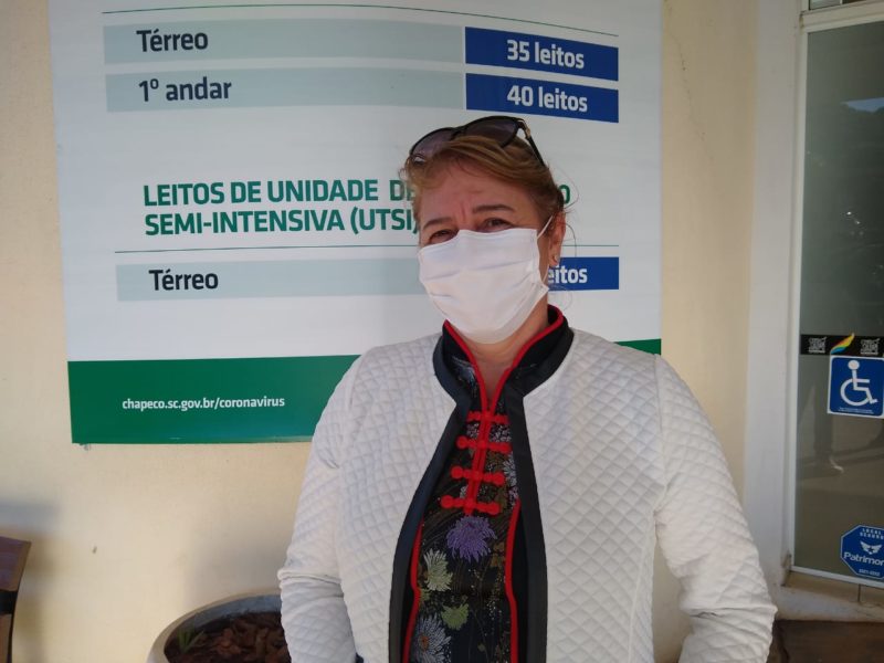 Rosane Collet, de 57 anos, estava na expectativa pela imunização contra a Covid-19 – Foto: Carolina Debiasi/ND