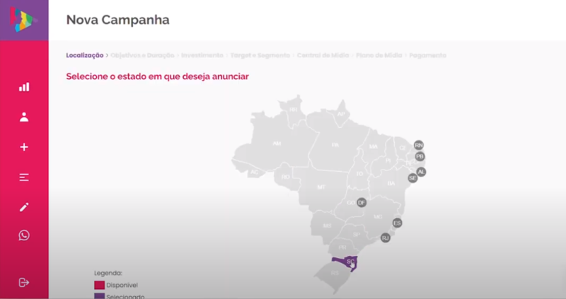 Defina a localização da campanha – Foto: Divulgação/Cimtia Ads