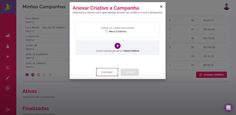 Anexe o criativo a sua campanha – Foto: Divulgação/Cimtia Ads