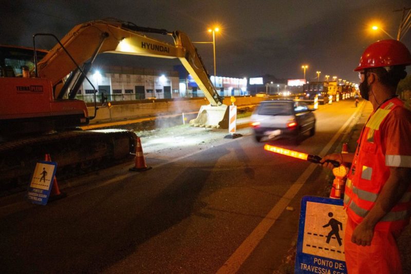 Obras interditam a BR-101 em S&atilde;o Jos&eacute; entre s&aacute;bado e domingo – Foto: Arteris Litoral Sul/Divulga&ccedil;&atilde;o