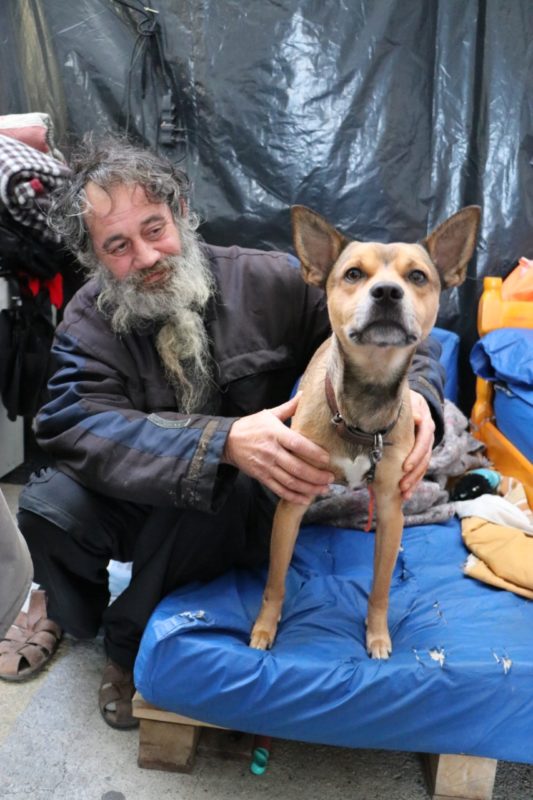 Morador de rua foi acolhido junto de seu animal de estima&ccedil;&atilde;o – Foto: Marcos Albuquerque /PMF/Reprodu&ccedil;&atilde;o/ND