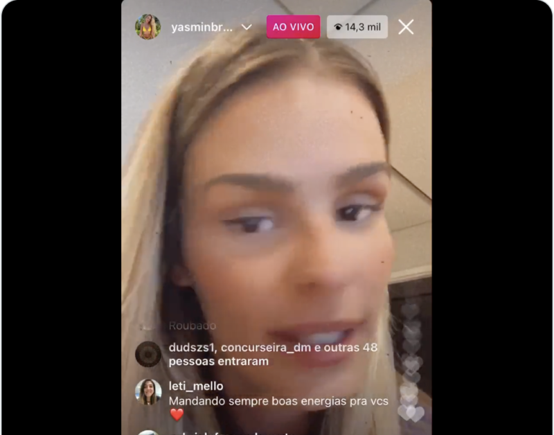 Yasmin Brunet Yasmin pede para os seguidores irem no perfil da COB perguntar por que eles não vão tirar satisfação “do roubo que o Medina sofreu” – Foto: Reprodução