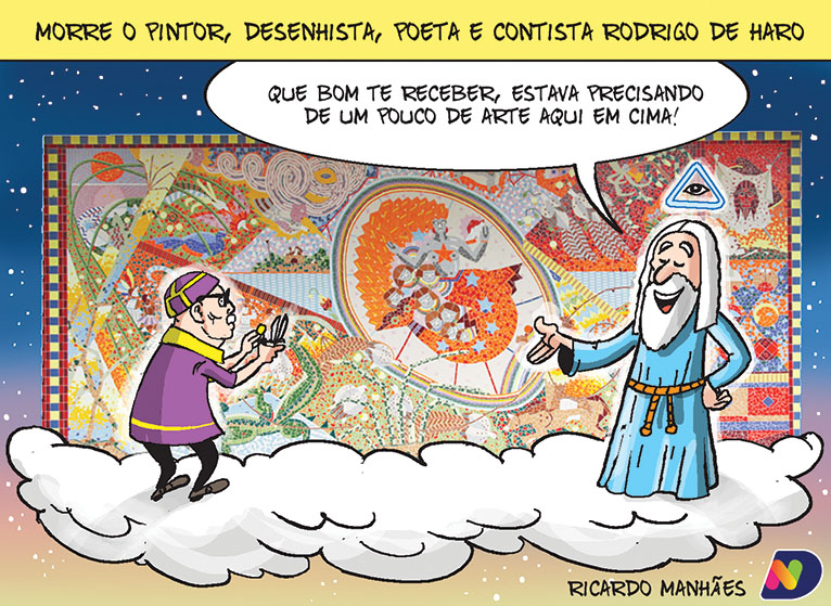 Rodrigo de Haro é o homenageado da charge de Ricardo Manhães, na edição do Jornal ND desta sexta-feira (2)