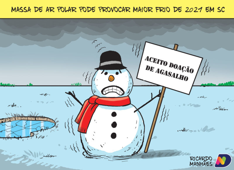 Massa de ar frio é tema da charge do Jornal ND desta segunda (19)