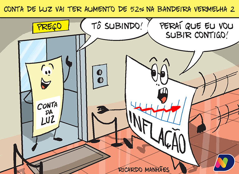 Conta De Luz Vai Ter Aumento De 52 Na Bandeira Vermelha 2 Charge Notícias Do Dia 1656