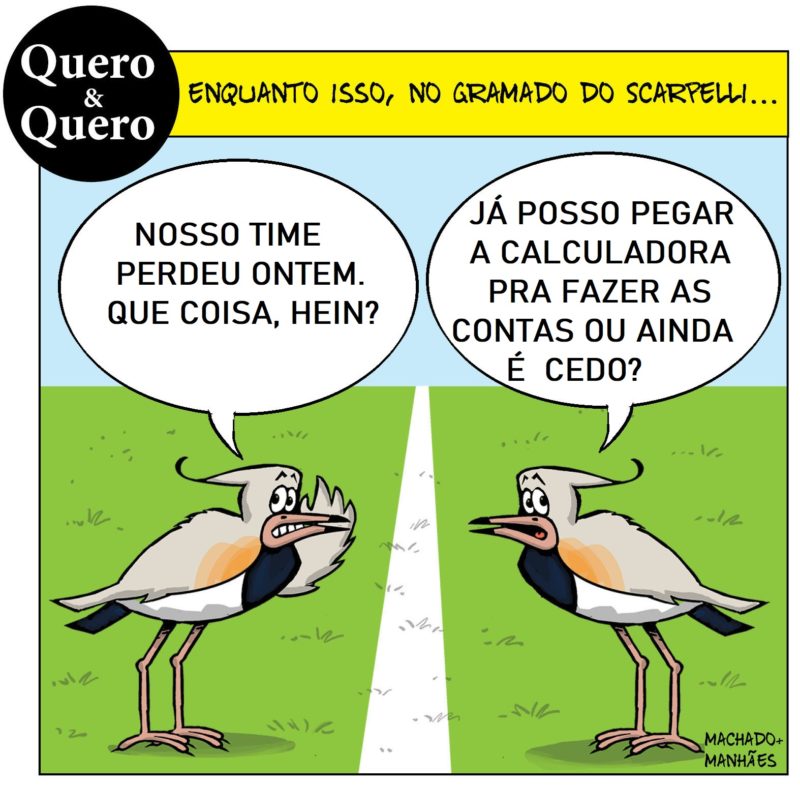 Entre belos rasantes nos gramados, a “corneta” da dupla Quero &amp; Quero. – Foto: Arte/Manh&atilde;es+Machado
