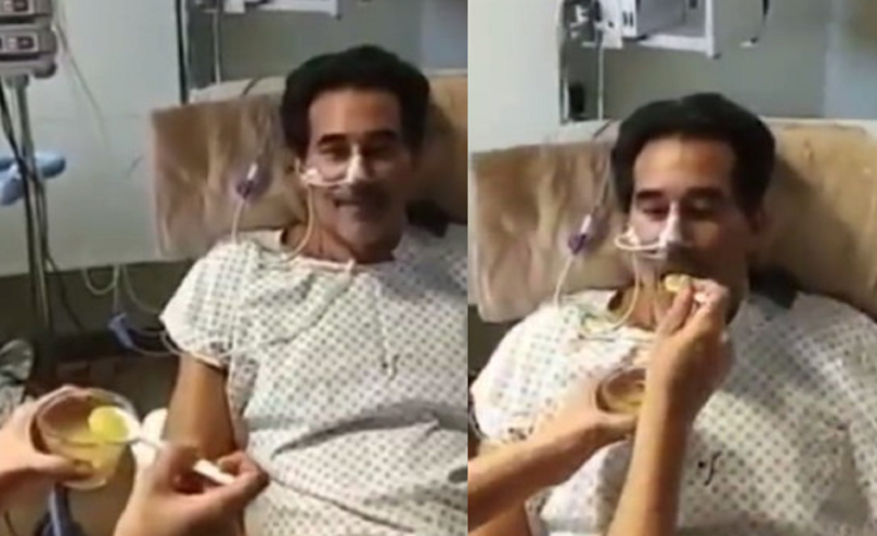 Luciano Szafir aparece comendo pela primeira vez ap&oacute;s ser extubado – Foto: Instagram/Divulga&ccedil;&atilde;o/ND