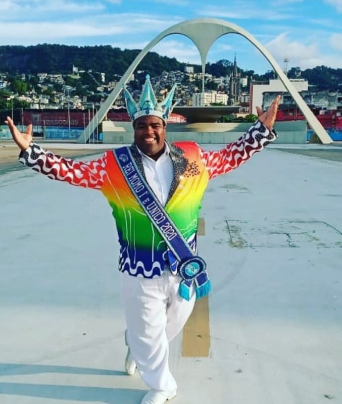 Djferson Mendes da Silva, Rei Momo do Rio de Janeiro 2020/2021 – Foto: Reprodução redes sociais/Divulgação/ND