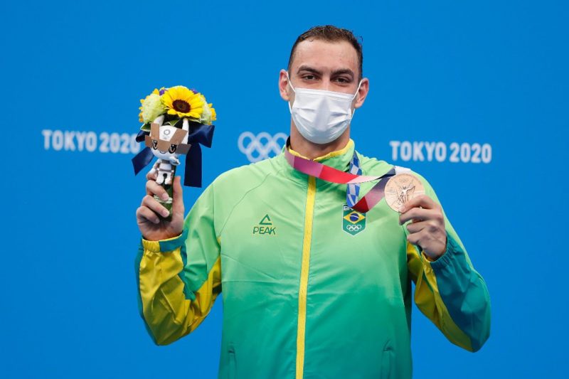Ricardo Scheffer surpreendeu T&oacute;quio inteira para conquistar o bronze nos 200m livre – Foto: COB/divulga&ccedil;&atilde;o