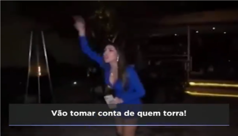 Participante da festa, influenciadora se exaltou ao ser gravada – Foto: Reprodu&ccedil;&atilde;o/ND