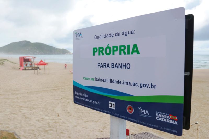 IMA divulgou o relatório de balneabilidade do litoral catarinense com as condições dos balneários em Santa Catarina &#8211; Foto: Divulgação/IMA/ND